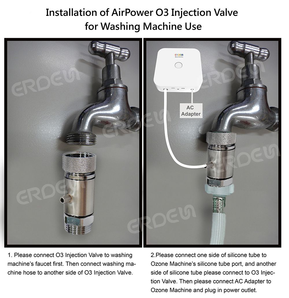 AU_Klep Injeksi O3 AirPower untuk Mesin Cuci_Pemasangan
