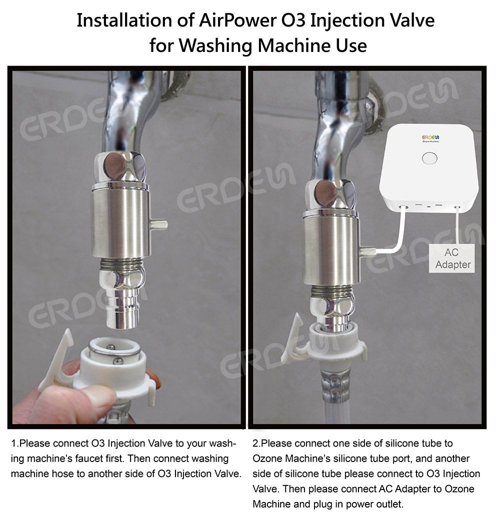 Asie_AirPower O3 Vanne d'injection pour machine à laver_Installation