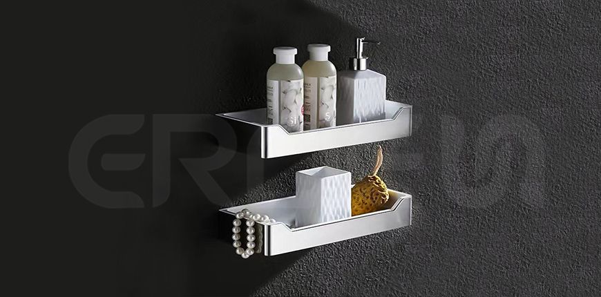 Panier d'étagère de douche carrée en acier inoxydable pour bain