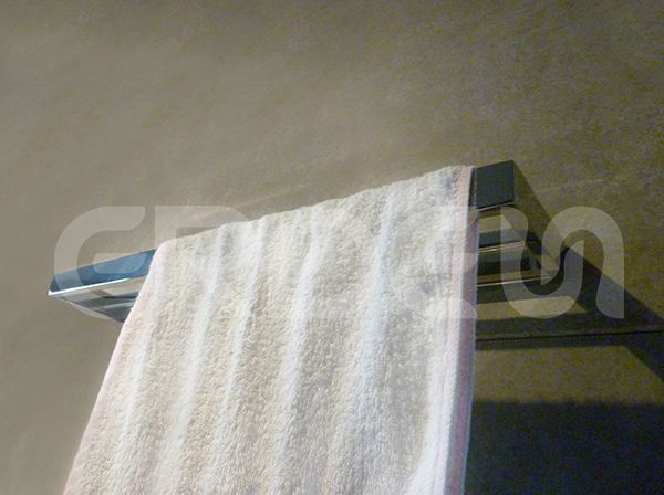 حامل منشفة مزدوج من الفولاذ المقاوم للصدأ مع تركيبة على الحائط للحمام