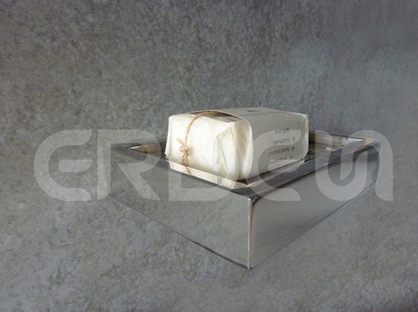 Porta jabón individual de acero inoxidable montado en la pared del baño ERDEN