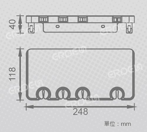 歯ブラシプラットフォームシェルフの寸法