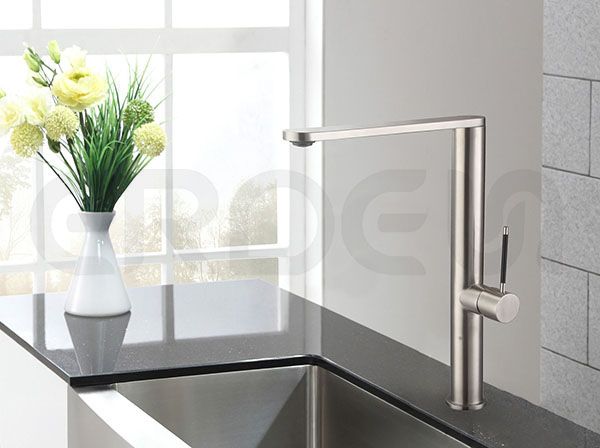 Stainless Steel L-Shaped Kitchen Faucet