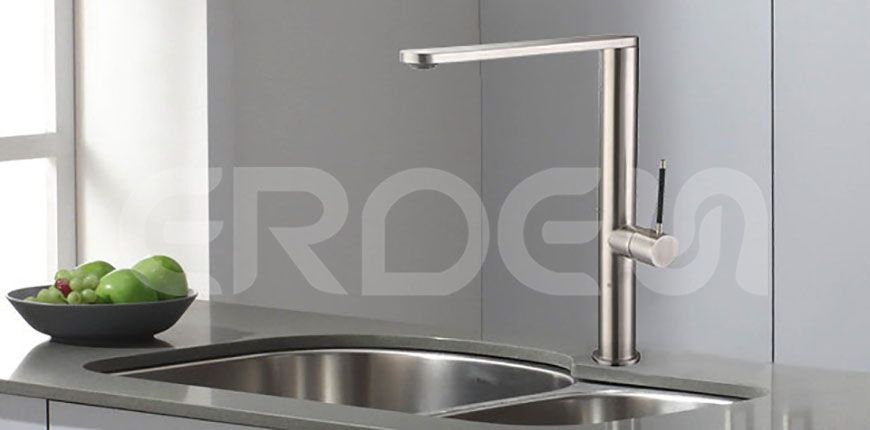 Stainless Steel L-Shaped Kitchen Faucet