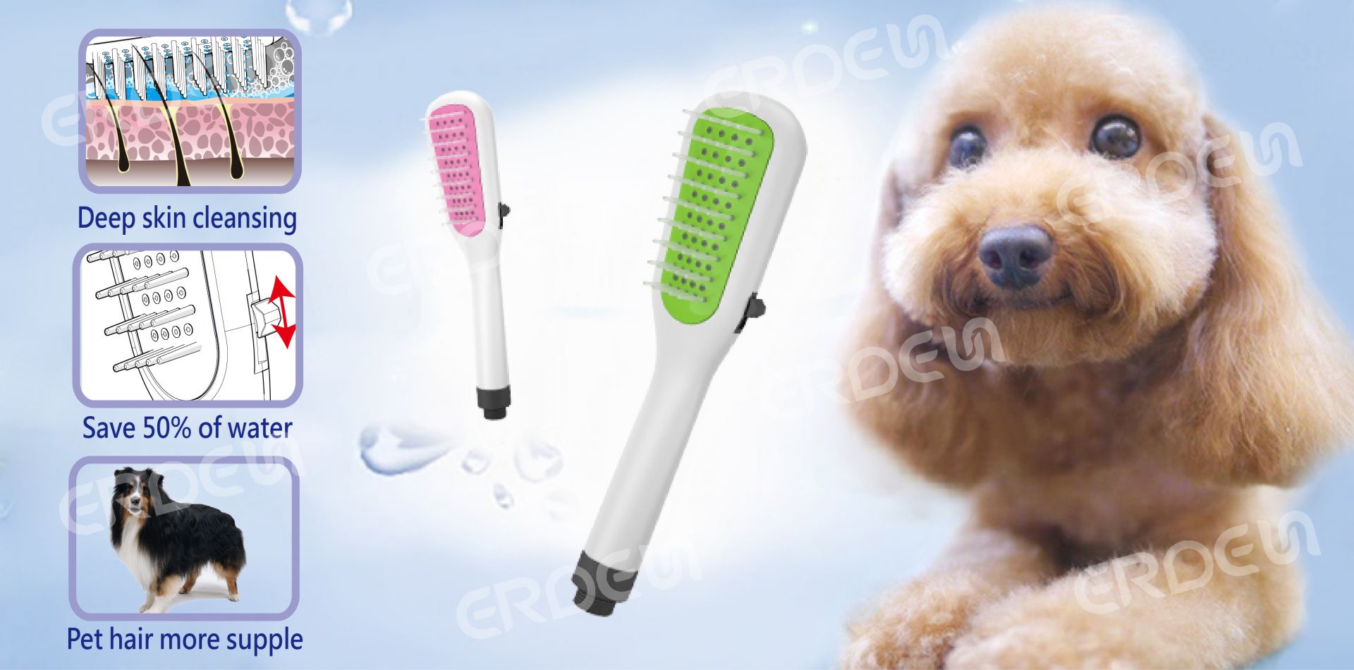 Ducha de mano multifunción UPC CUPC IRIS para mascotas con control de pausa