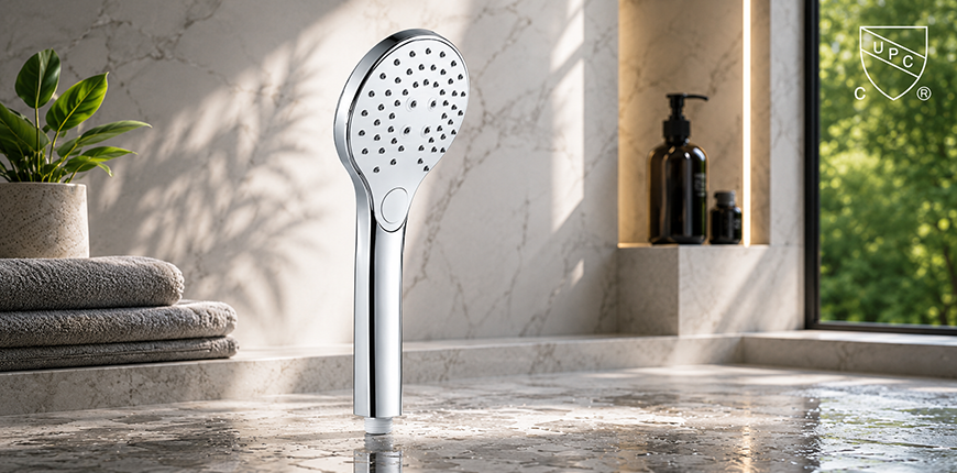 UPC CUPC Shower Tangan Tombol Dorong 3-Fungsi