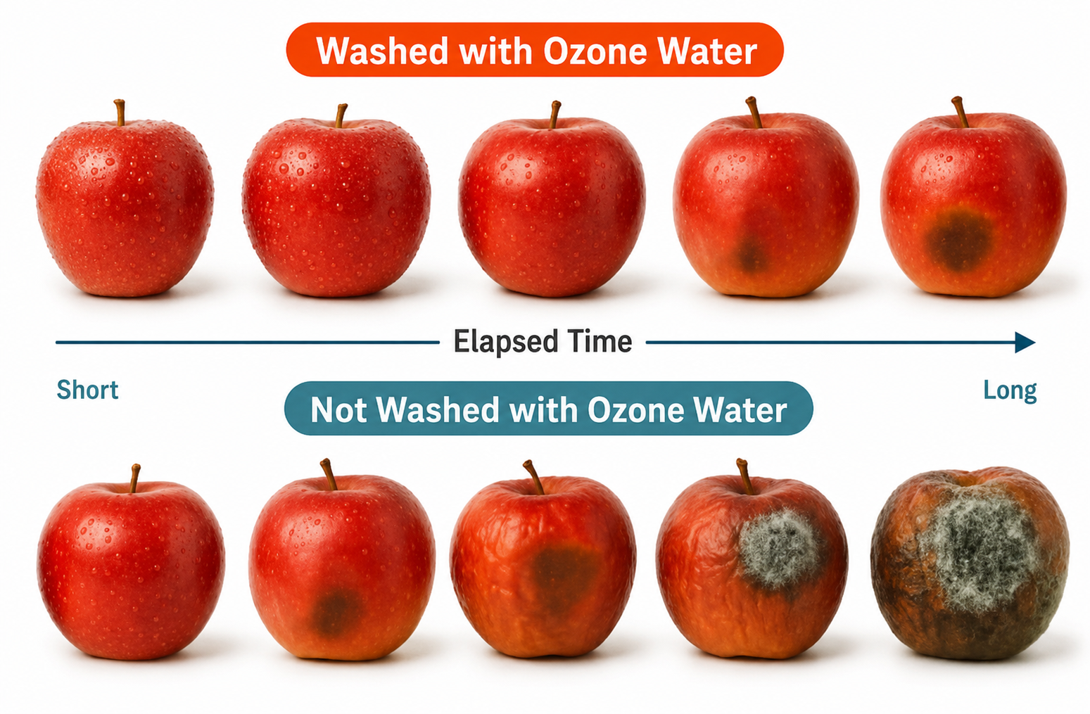 Ozone water cleaning effect