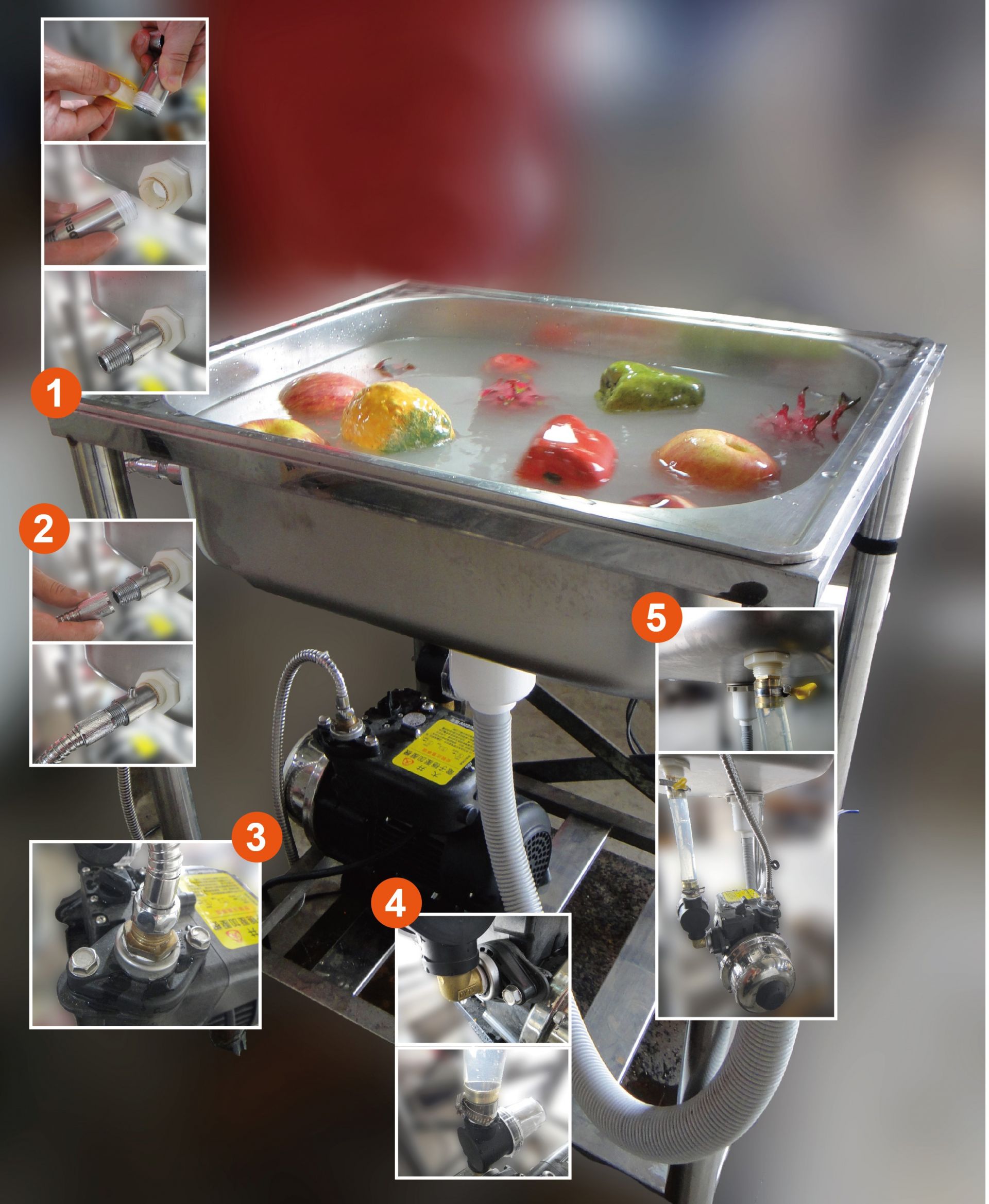 Dispositivo de limpieza de alimentos de microburbujas