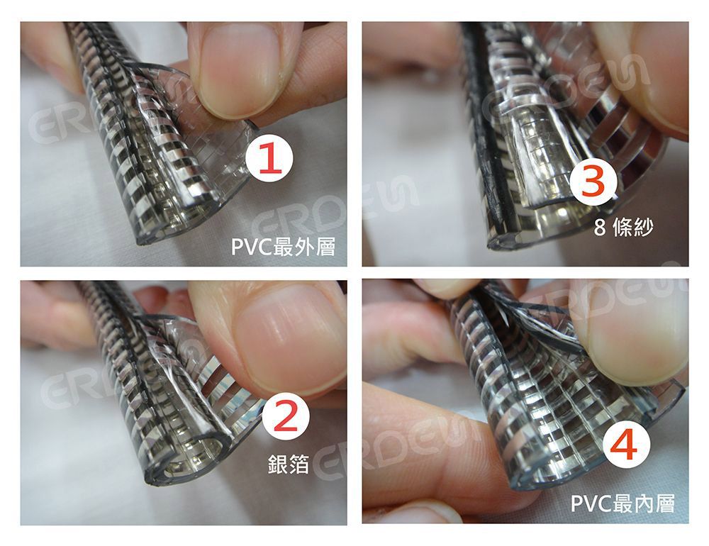 PVCプラスチックシルバーフォイル衛生用ホース素材