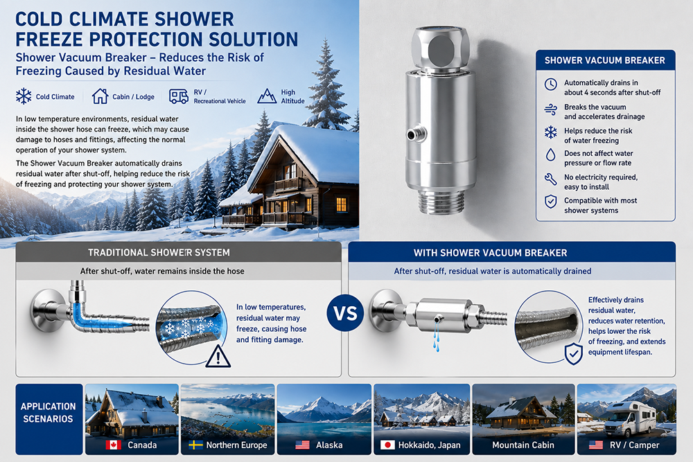 Shower Vacuum Breaker_Cold Climate Solution