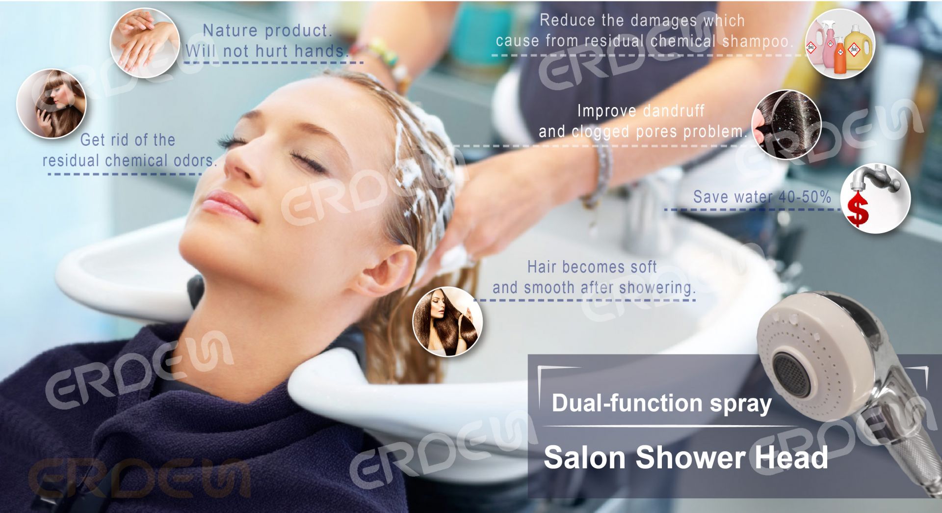 Ensemble de douche de salon de coiffure