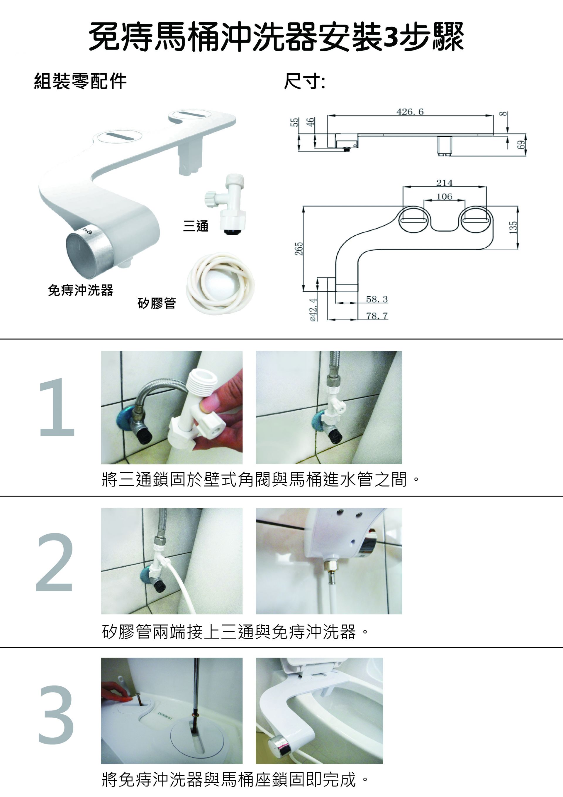 ヘムロイド洗浄器の簡単な取り付け説明