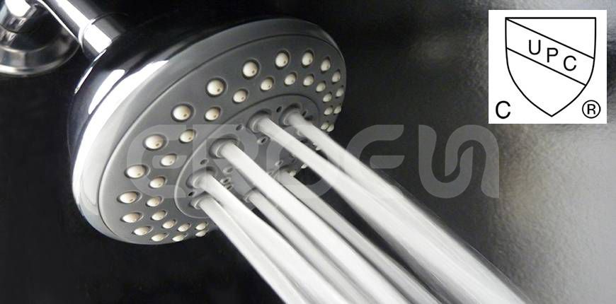 UPCおよびCUPC認証のジャイロ形状5段階機能バスルーム用小型シャワーヘッド