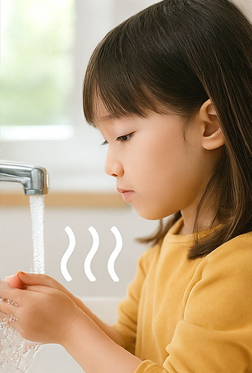 小孩洗手時擔心髒污與細菌殘留