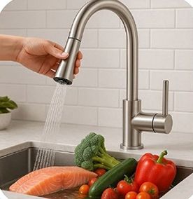 抽拉式廚房龍頭臭氧水清潔應用