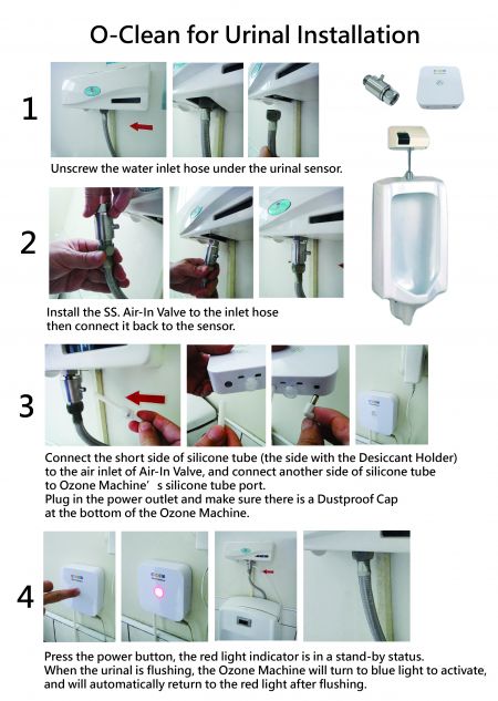 Ensemble d'ozone pour utilisation urinoir