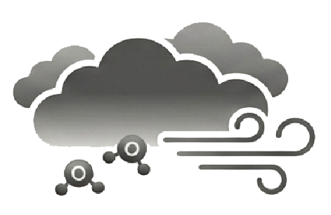 Illustration of high-concentration ozone in air