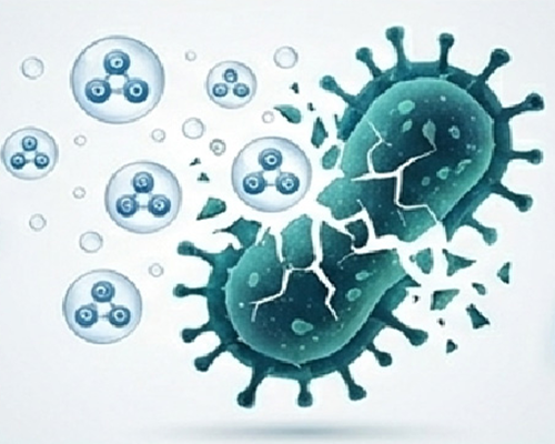Illustration of ozone oxidation action